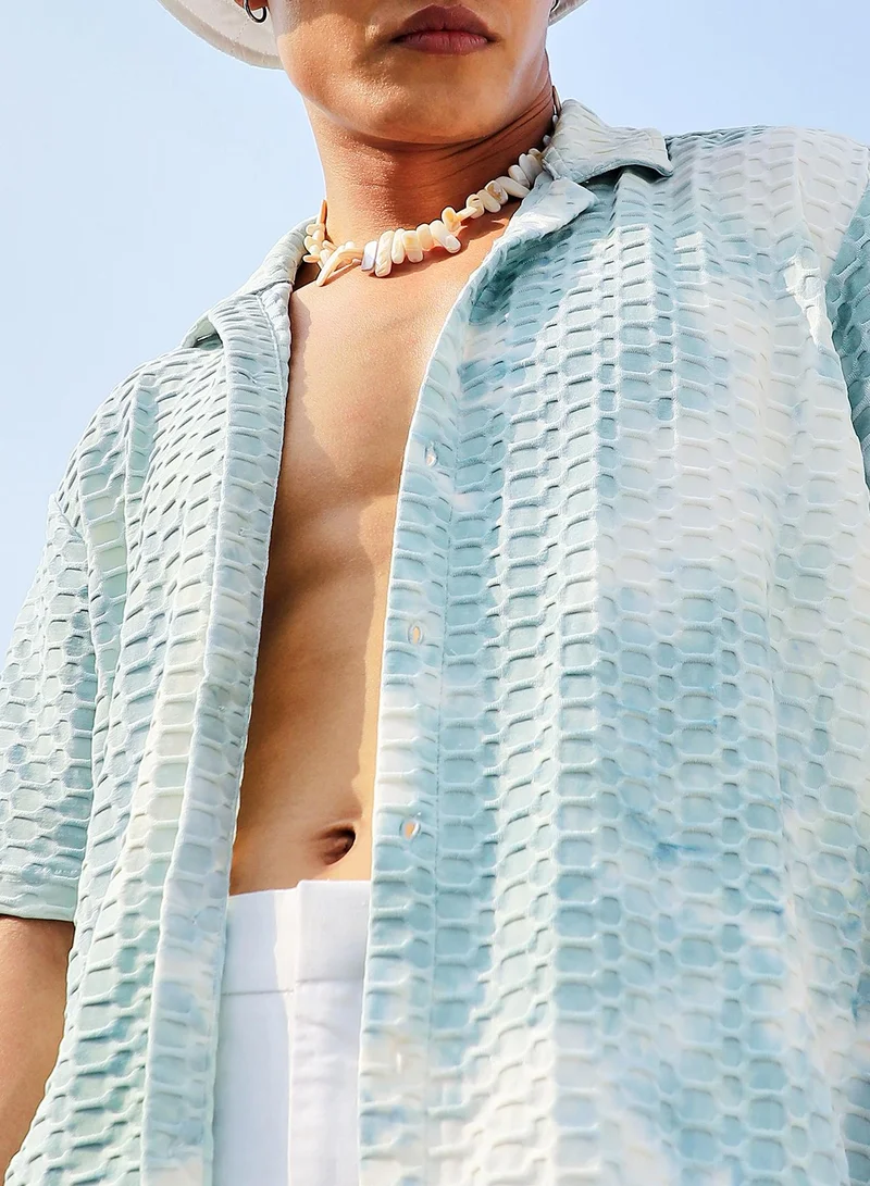 Campus Sutra Men's Multicolour Tie-Dye Honeycomb Shirt