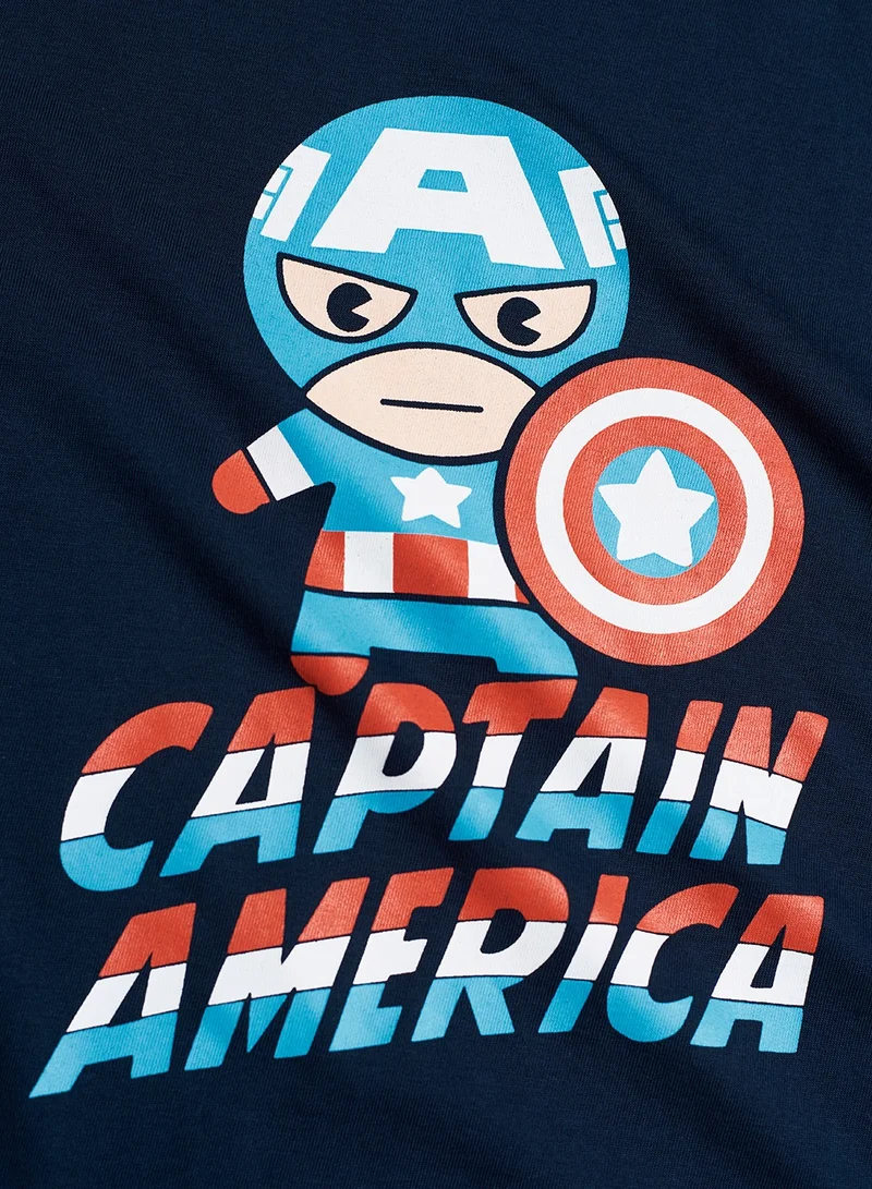 The Souled Store The Souled Store Official Captain America Printed Oversized T-Shirts for Kids and Boys