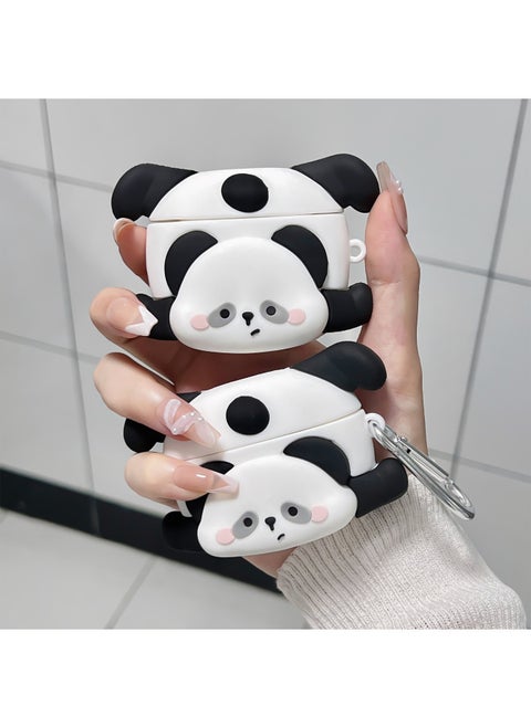 Cute Inverted Giant Panda Airpods Pro For Apple Bluetooth Earphone Case 2/3/4 Generation Cartoon Protective Case-Color:Cute Upside Down Giant Panda + Hook-Applicable Models:Universal For AirPods Pro/Pro2
