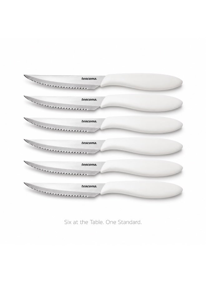 Tescoma Steak Knife 12 Cm 6 Piece White Presto - Image 2