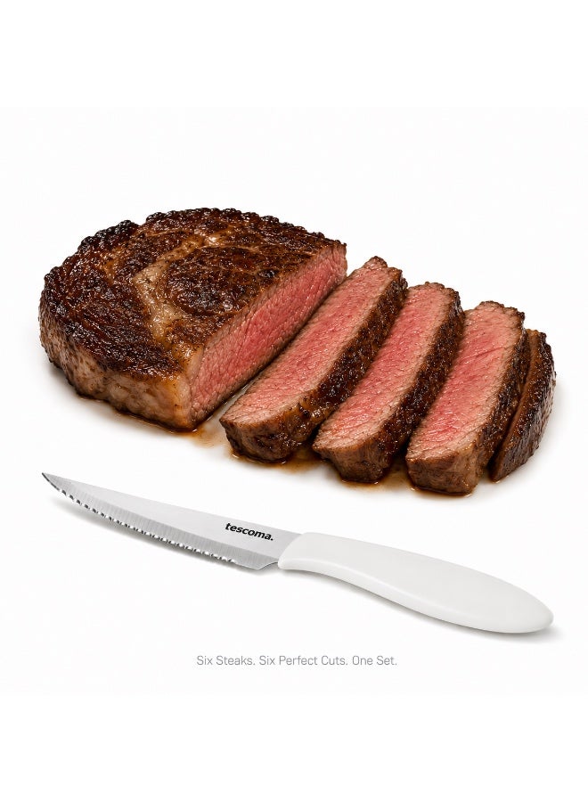 Tescoma Steak Knife 12 Cm 6 Piece White Presto - Image 3