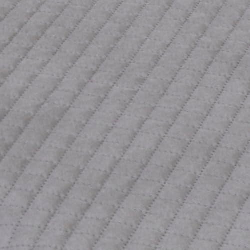 KINGLY Velvet Quilted L-Shape 5 Seater (3+2) Universal Sofa Protector – Premium Non-Slip Fit, Machine Washable Couch Mat for L-Shaped Sofa Set in Living Room (Silver Gray, 2pc Set – 23x27 & 69x27) - Image 4