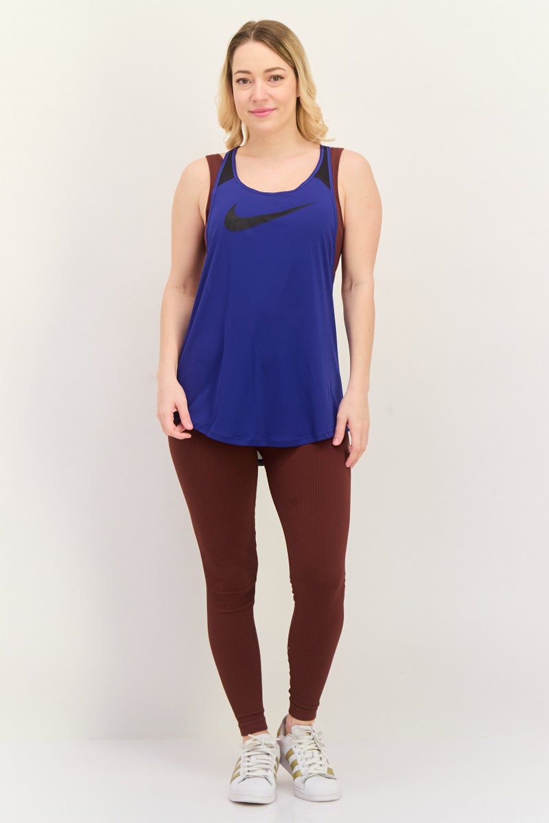 Nike تي شيرت تدريب بلا أكمام للنساء، أزرق/أسود - Image 4