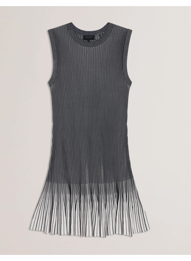 Ted Baker Textured Stripe Flippy Skirt Mini Dress - Image 2