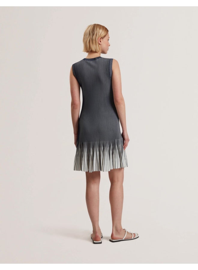 Ted Baker Textured Stripe Flippy Skirt Mini Dress - Image 4