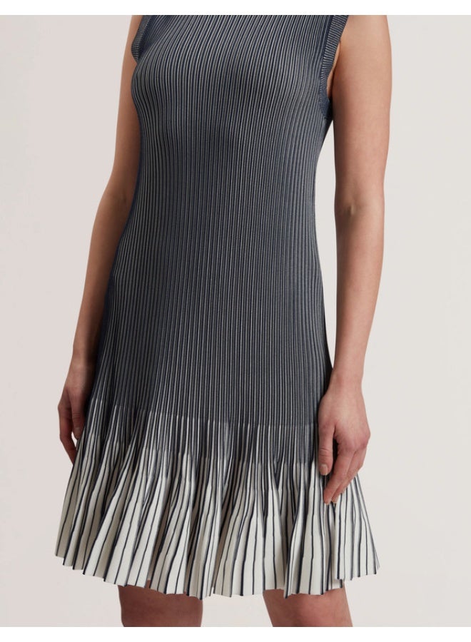 Ted Baker Textured Stripe Flippy Skirt Mini Dress - Image 3
