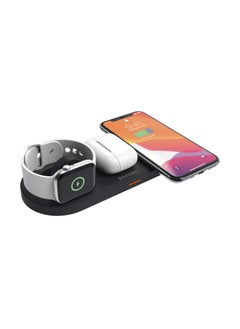 porodo 4 in 1 Slim Charging Station 7.5W/10W for iPhone / Apple Watch / Airpods - Black  - Image 5