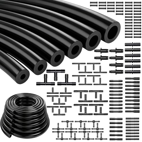 Tnisesm 134Pcs Vacuum Hose Automotive 130PSI 66 FT With 12 Sizes Vacuum Connector 18 532 316 14 516 38ID High Performance Automotive Silicone Vacuum Tubing Hose line Kit - Image 1