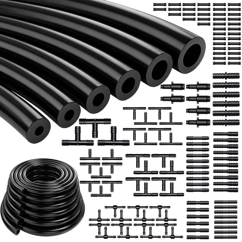 Tnisesm 134Pcs Vacuum Hose Automotive 130PSI 66 FT With 12 Sizes Vacuum Connector 18 532 316 14 516 38ID High Performance Automotive Silicone Vacuum Tubing Hose line Kit - Image 2