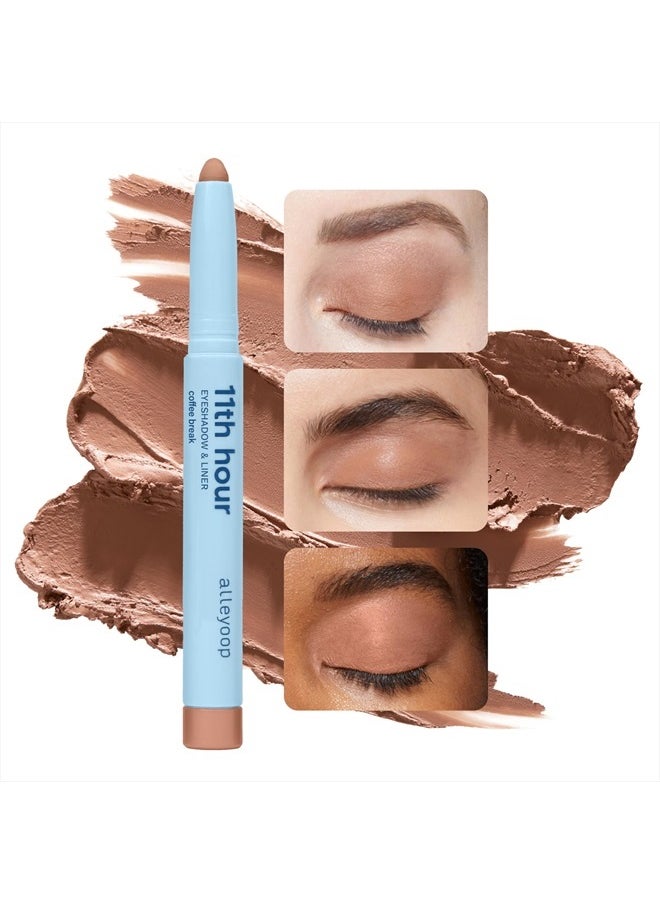 ALLEYOOP 11th Hour Cream Eye Shadow Sticks - Coffee Break (Matte) - Award-winning Eyeshadow Stick - Smudge-Proof and Crease Proof for Over 11 Hours - Easy-To-Apply and Compact for Travel, 0.05 Oz  - Image 1