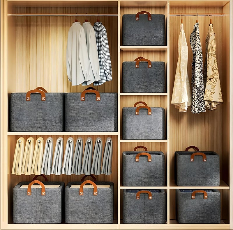 Zerolex Zerolex 26L Foldable Storage Box with Steel Frame Collapsible Fabric Organizer with Handles for Clothes Saree Shirt Blanket SpaceSaving Basket for Wardrobe Home Organization - Image 4