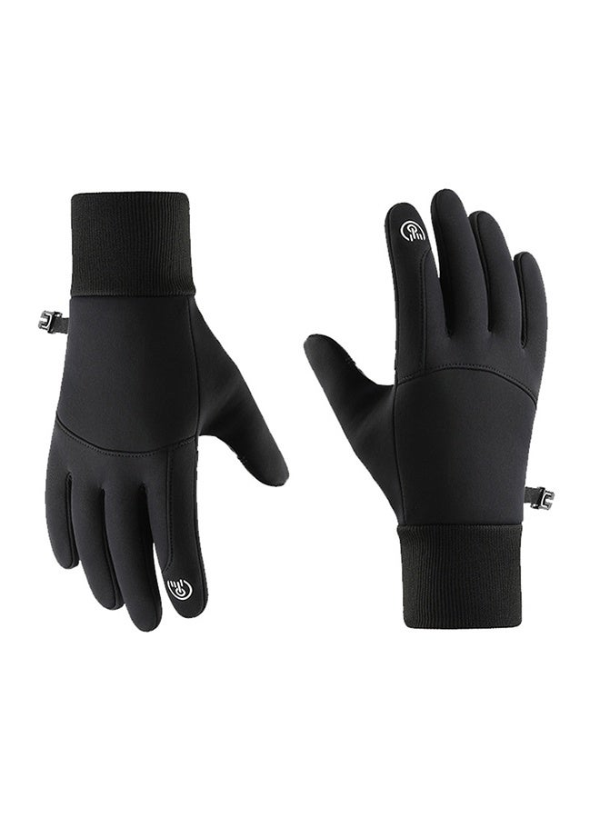 Generic Winter Thermal Gloves, Touchscreen Compatible, Thermal, Windproof And Anti-Slip, Perfect For Cycling, Running And Driving, Men And Women' s Cold Weather Gear (L Size, Black) - Image 1