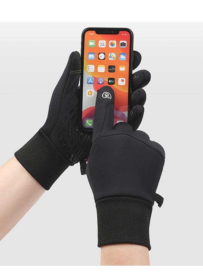 Generic Winter Thermal Gloves, Touchscreen Compatible, Thermal, Windproof And Anti-Slip, Perfect For Cycling, Running And Driving, Men And Women' s Cold Weather Gear (L Size, Black) - Image 5