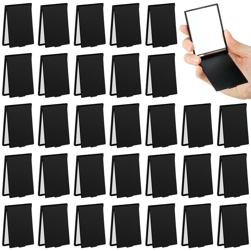Queekay Queekay 32 Pcs Pocket Mirror Bulk Folding Compact Mini Mirror for Women Makeup Travel Cosmetic 2 x 3 x 02 InchBlack 