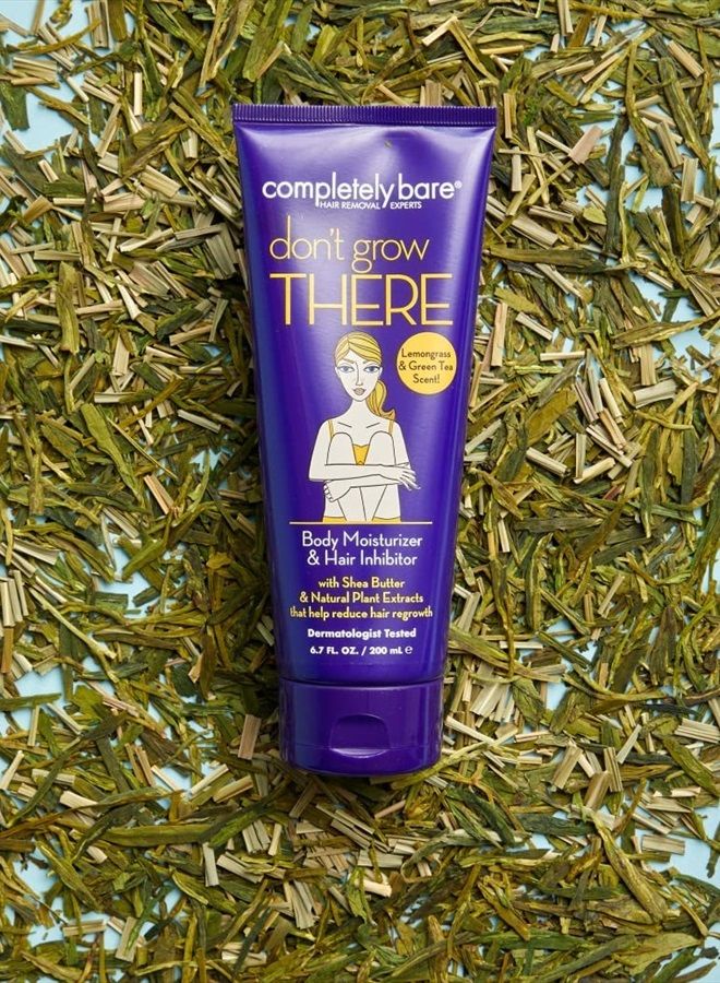 Completely Bare لا تنمو هناك مرطب للجسم ومثبط للشعر - زبدة الشيا ومزيلات الشعر 6.7 أونصة سائلة - Image 2