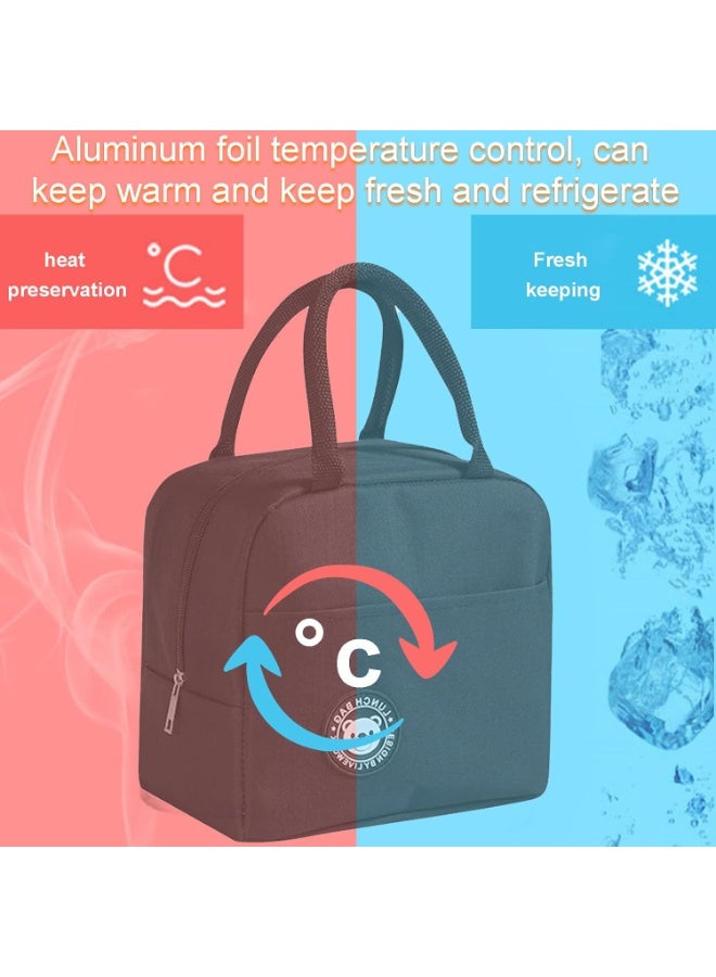 MunKan Insulated Lunch Bag Large Capacity Polyester Handbag - Leakproof Cooler Bag - Reusable Lunch Box for Student,Girl, Boy, Men, Women, Outdoor, Office, Picnic ( Blue ) - Image 5