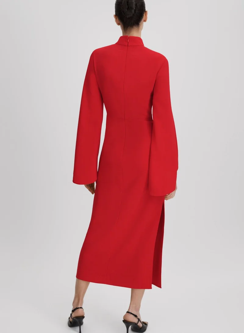 REISS Red Mockneck Dress