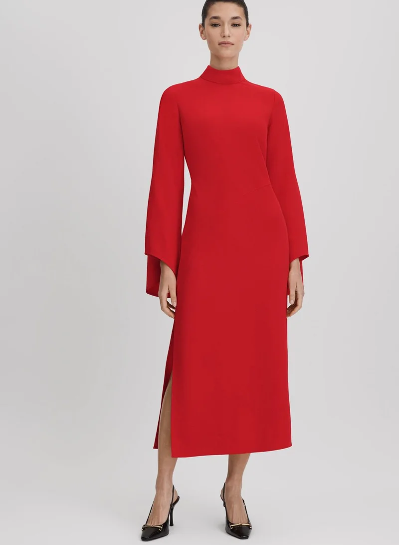 REISS Red Mockneck Dress