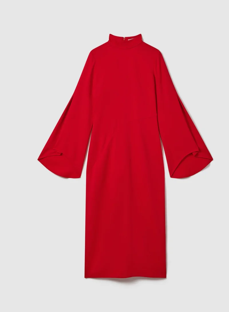 REISS Red Mockneck Dress
