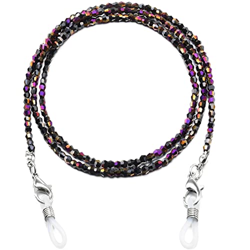 humlbird Mask Chain Glasses Chain Sparkling Mask Lanyard Face Mask Holder Around Neck Eyeglass Chain for Women Stylish，Purple - Image 1