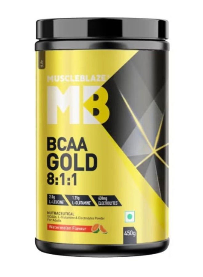 MuscleBlaze BCAA Gold 8:1:1 Powder, Watermelon 60 Servings, 450g