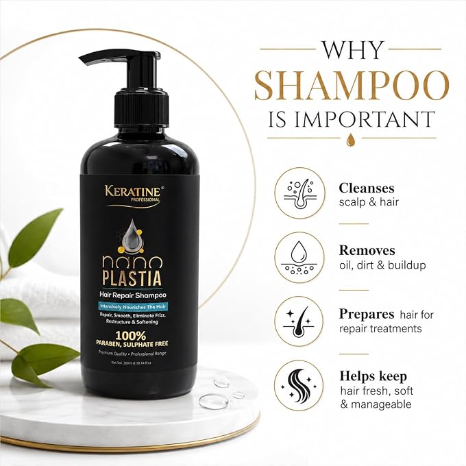STRBOXONG NANO PLASTIA HAIR REPAIR SHAMPOO & MASK COMBO 300 ML EACH| Intensively Nourishes the Hair | Sulphate & Paraben Free - Image 3
