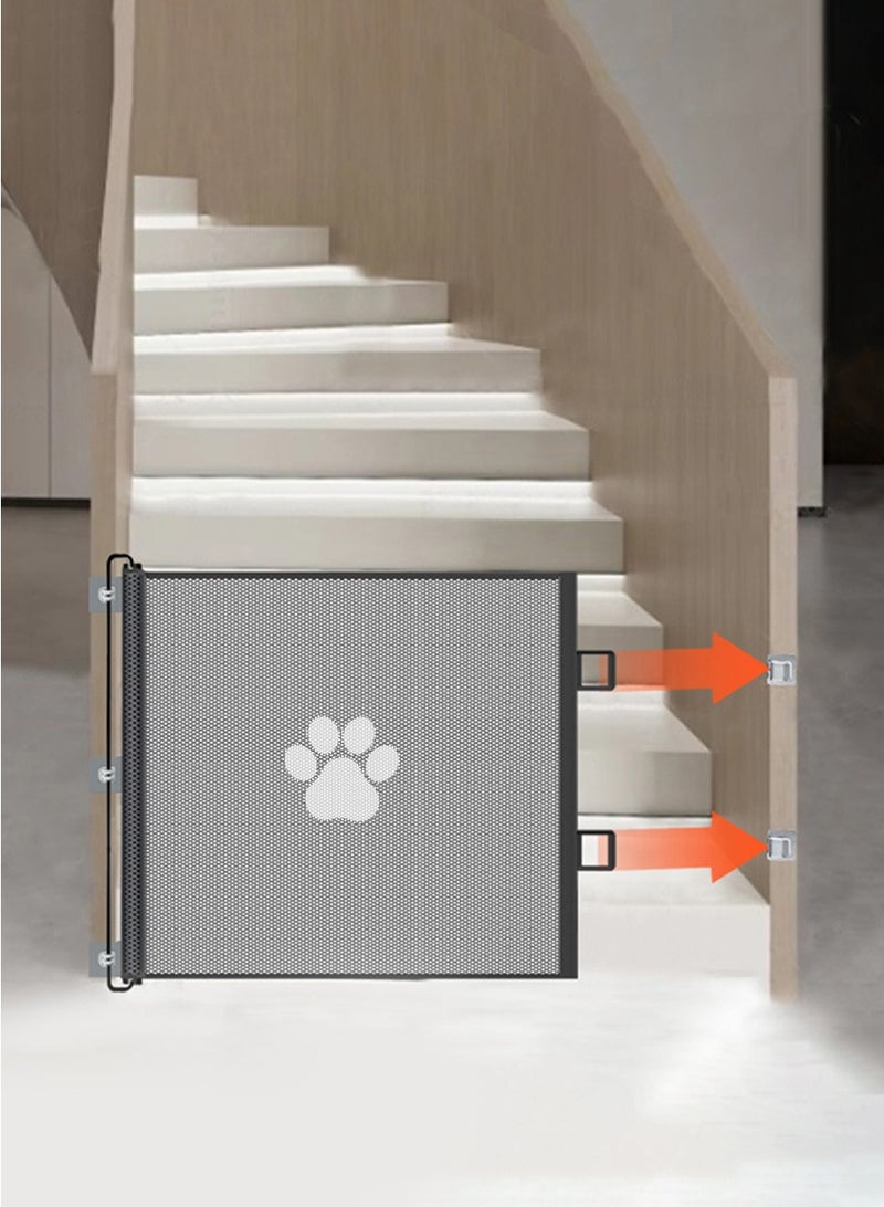 بيروي باب سلامة الأطفال الشبكي القابل للسحب لسلامة الأطفال الرضع، سياج الحيوانات الأليفة، باب الحيوانات الأليفة الحاجز لسياج الأطفال، باب الحيوانات الأليفة الحاجز للأطفال، قابل للتوسيع حتى عرض 110 سم، باب الكلب | باب درج باب الأطفال الرضع، باب باب سلامة الأطفال الرضع، باب الكلب السحري، باب درج الحيوانات الأليفة الآمن القابل للطي المحمول شبكة عزل واقية مع خطافات وأعمدة مقواة، باب مدخل المطبخ المرن للحيوانات الأليفة - Image 1