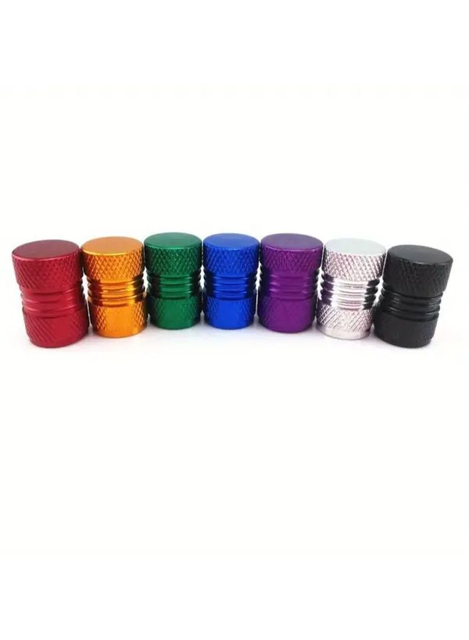 Orange Aluminum Tire Valve Caps 4pcs Durable Wheel Hub Protection Valve Stem Protector - Image 1