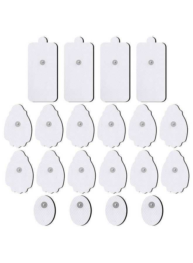 NURSAL TENS/EMS Unit Replacement Pads NURSAL 20 Pack 3.5mm Snap Electrode Patches for Electrotherapy, Reusable Self-Adhesive Electrodes Pads, Compatible with Belifu, AVCOO, Neocarbon, MEDVICE TENS White - Image 1