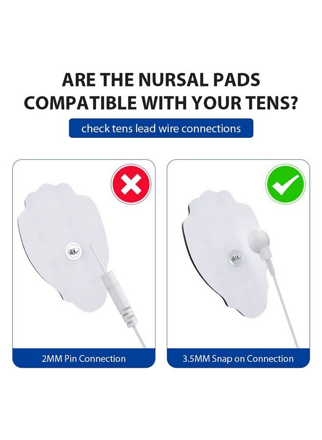 NURSAL TENS/EMS Unit Replacement Pads NURSAL 20 Pack 3.5mm Snap Electrode Patches for Electrotherapy, Reusable Self-Adhesive Electrodes Pads, Compatible with Belifu, AVCOO, Neocarbon, MEDVICE TENS White - Image 2