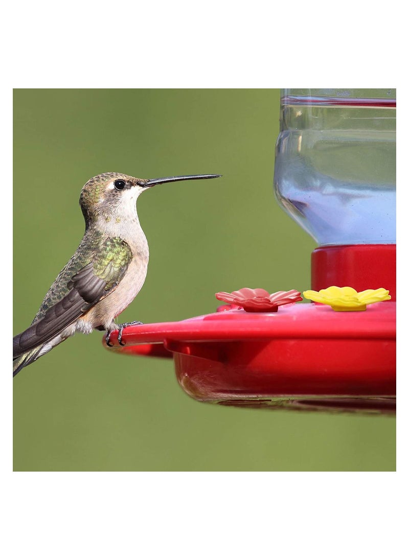 SYOSI - Hummingbird Feeders Replacement Flowers, Feeding Ports Replacement Bird Feeder Replacement Parts for Hummingbird Feeder Hanging Feeder (Red, Yellow,16 Pieces) - Image 1