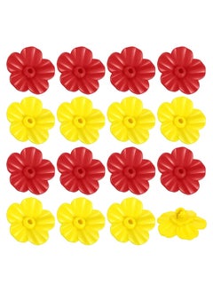 Hummingbird Feeders Replacement Flowers, Feeding Ports Replacement Bird Feeder Replacement Parts for Hummingbird Feeder Hanging Feeder (Red, Yellow,16 Pieces)