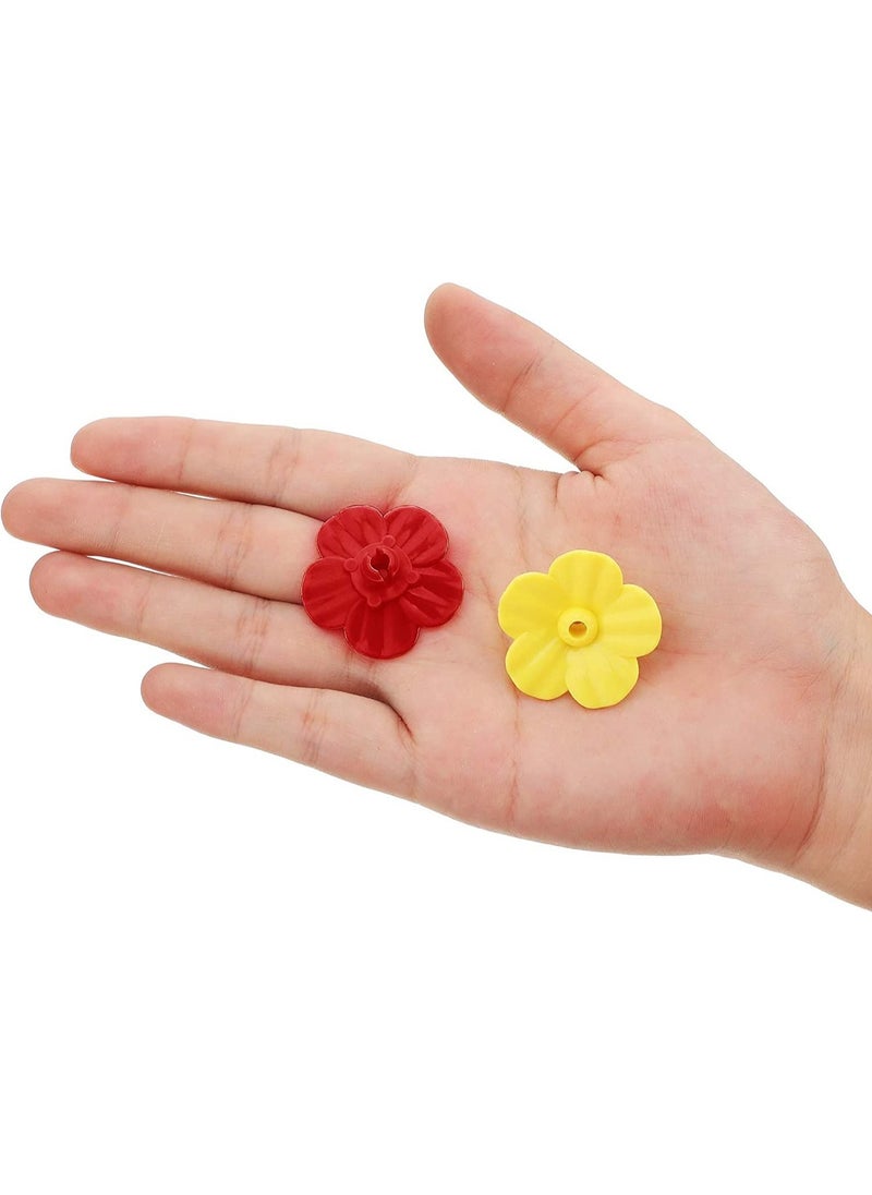 SYOSI - Hummingbird Feeders Replacement Flowers, Feeding Ports Replacement Bird Feeder Replacement Parts for Hummingbird Feeder Hanging Feeder (Red, Yellow,16 Pieces) - Image 1