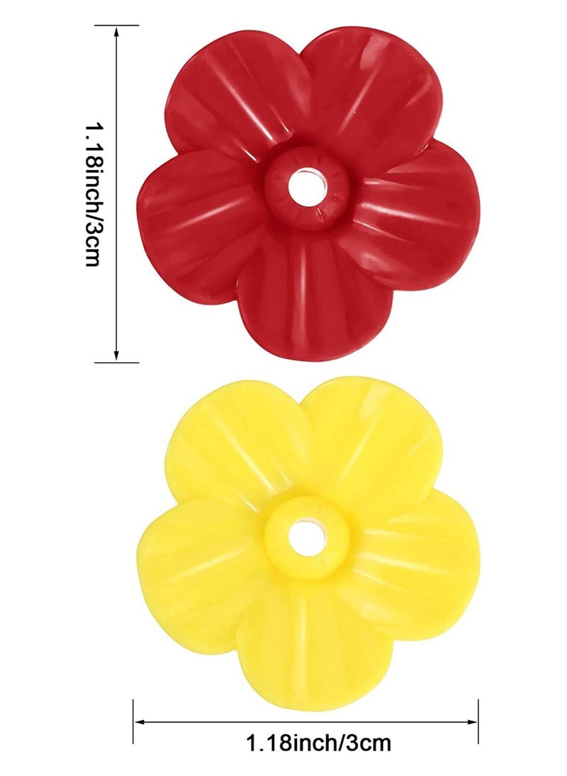SYOSI - Hummingbird Feeders Replacement Flowers, Feeding Ports Replacement Bird Feeder Replacement Parts for Hummingbird Feeder Hanging Feeder (Red, Yellow,16 Pieces) - Image 1