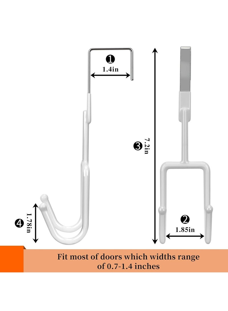 Oasisgalore 4PCS Heavy Duty Door Hooks with Soft Rubber, Organizer for Clothes, Towels, Bags (White) - Image 4