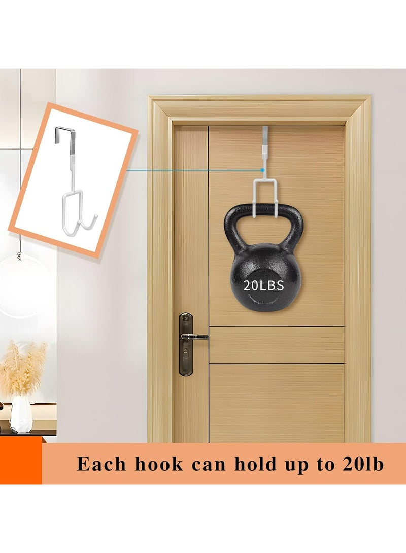 Oasisgalore 4PCS Heavy Duty Door Hooks with Soft Rubber, Organizer for Clothes, Towels, Bags (White) - Image 1