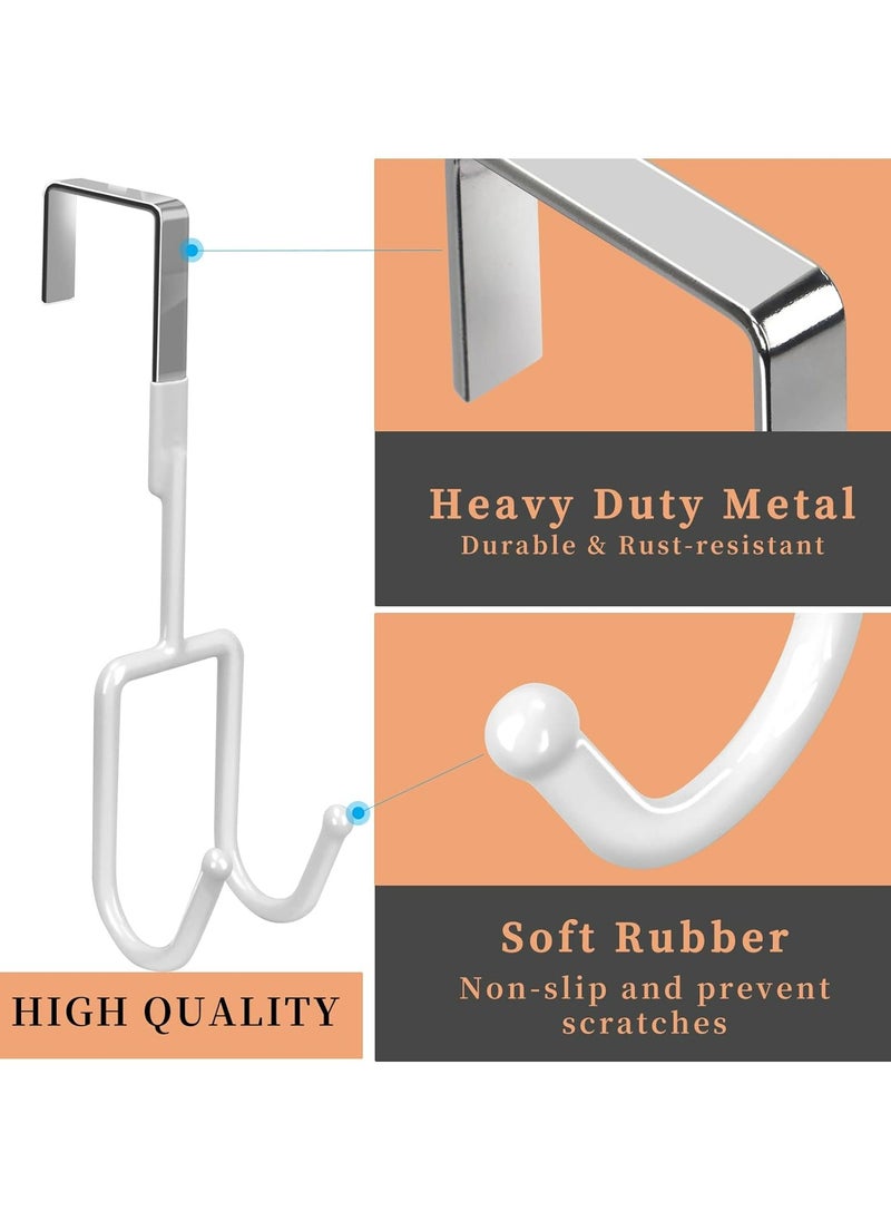 Oasisgalore 4PCS Heavy Duty Door Hooks with Soft Rubber, Organizer for Clothes, Towels, Bags (White)  - Image 2