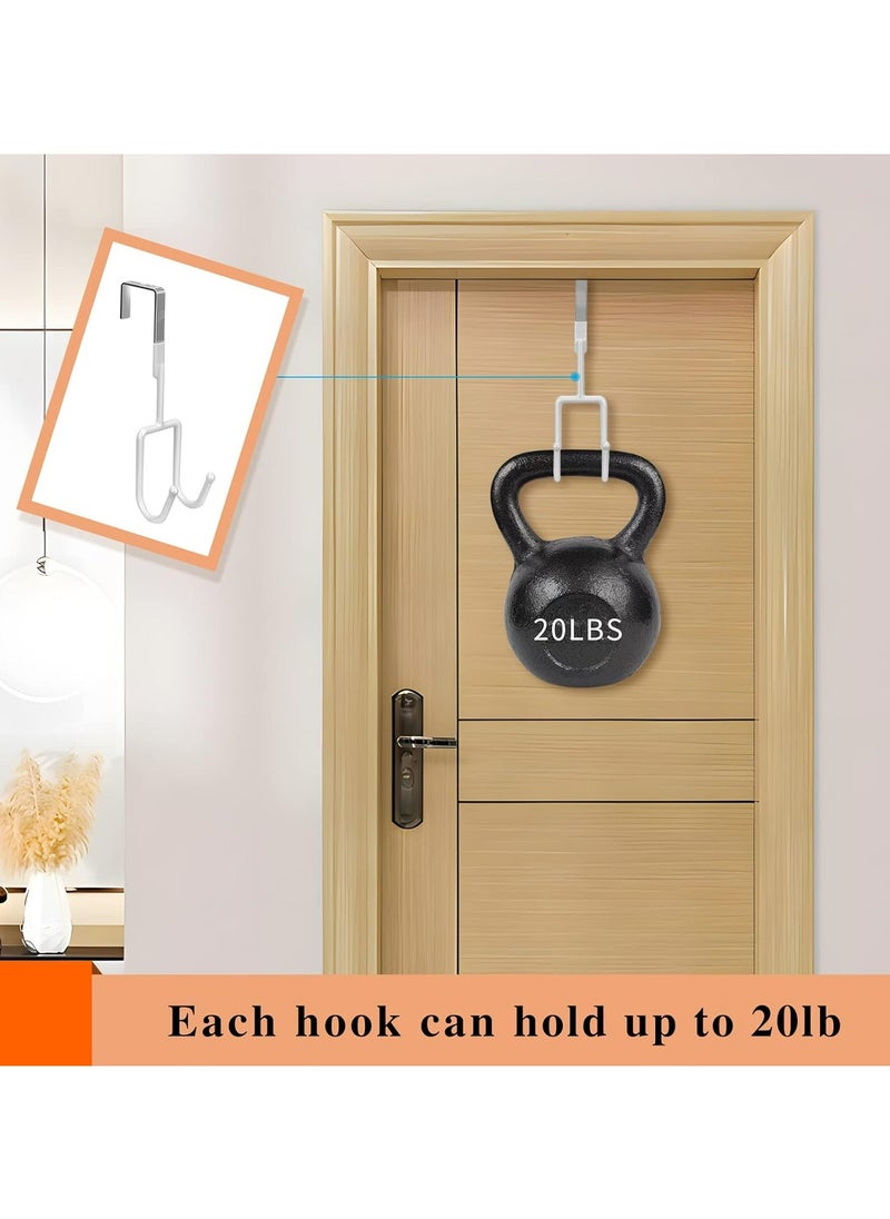 Oasisgalore 4PCS Heavy Duty Door Hooks with Soft Rubber, Organizer for Clothes, Towels, Bags (White)  - Image 4