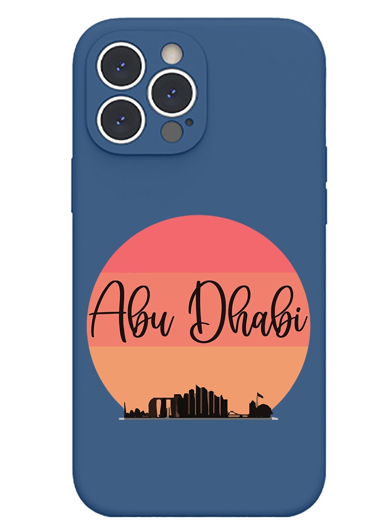 Theodor Protective Slim Fit Case Liquid Silicone Cover with Full Body Protection Anti-Scratch Shockproof Case For iPhone 13 Pro Max Blue  - abudhabi blue sign board - Image 1