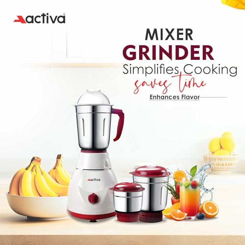 Activa Pluto 3 Jar 600 Watt Mixer Grinder With Coral 750 Watt Dry Iron come with 2 year warranty - Image 3