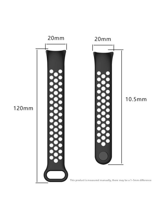 Generic - Suitable For Mi Bracelet 8 Strap Smart Watch Replacement Wrist Strap Silicone Sports Breathable Mi Bracelet 8 Nike-Color:Black And White - Image 1