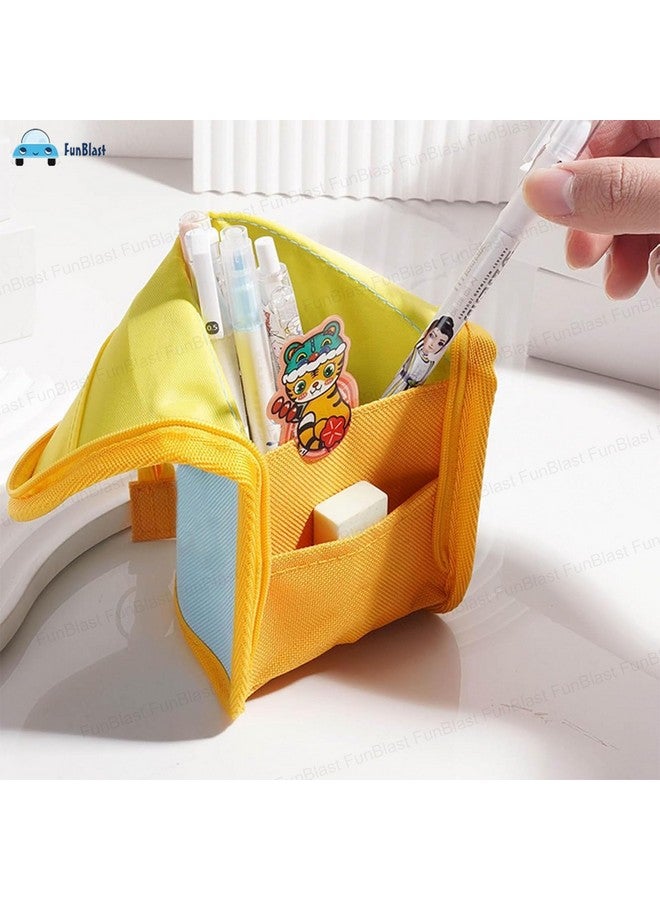 FunBlast Standing Pencil Case Cute Pencil Pouch for Girls & Boys - Korean Boba Pop Up Stationery, Cosmetic Organizer Box, Pen Pencil Pouches for Stationary Boys Kids Women School Students (SkyBlue) - Image 2