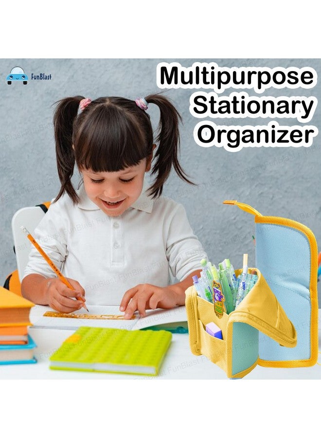 FunBlast Standing Pencil Case Cute Pencil Pouch for Girls & Boys - Korean Boba Pop Up Stationery, Cosmetic Organizer Box, Pen Pencil Pouches for Stationary Boys Kids Women School Students (SkyBlue) - Image 4