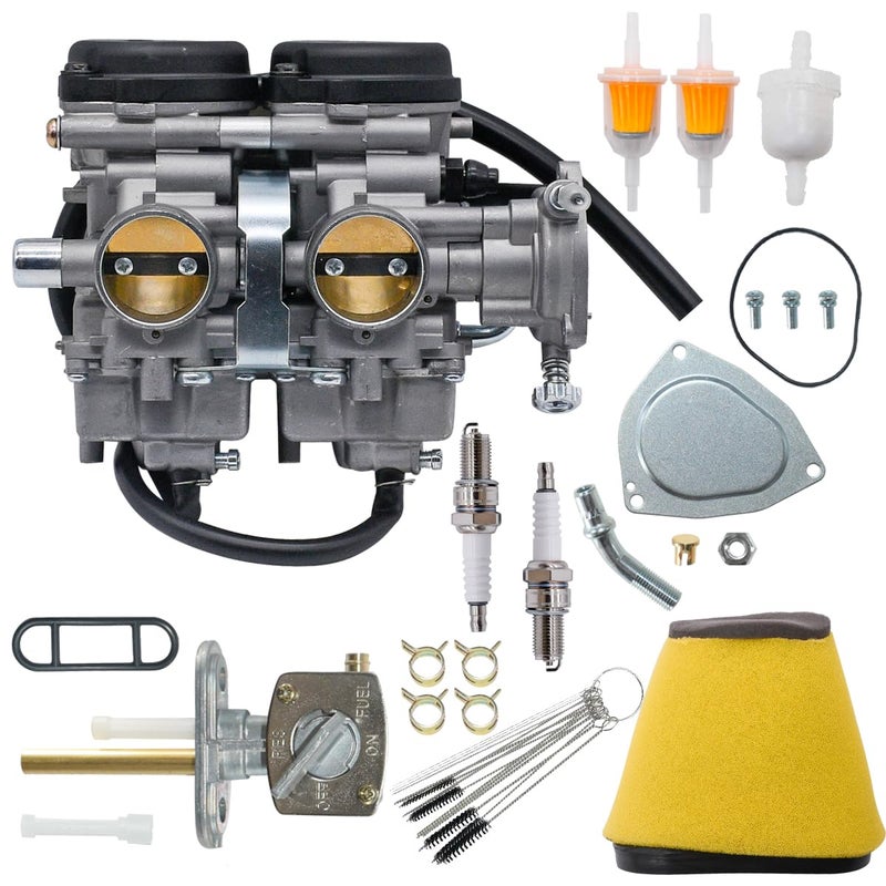 JDLLONG Raptor 660 Carburetor For Yamaha Raptor 660 660R YFM660R 2001 2002 2003 2004 2005 Carb with Air Filter Fuel Valve Petcock