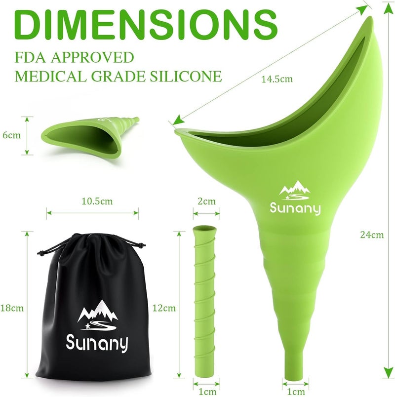 Sunany Store جهاز التبول للنساء، قمع بول سيليكون قابل لإعادة الاستخدام يسمح للنساء بالتبول واقفات، الرفيق المثالي للتخييم، الهواء الطلق، السفر (فوشيا) - Image 3