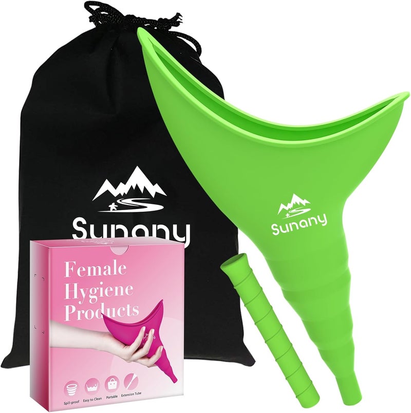 Sunany Store جهاز التبول للنساء، قمع بول سيليكون قابل لإعادة الاستخدام يسمح للنساء بالتبول واقفات، الرفيق المثالي للتخييم، الهواء الطلق، السفر (فوشيا) - Image 1
