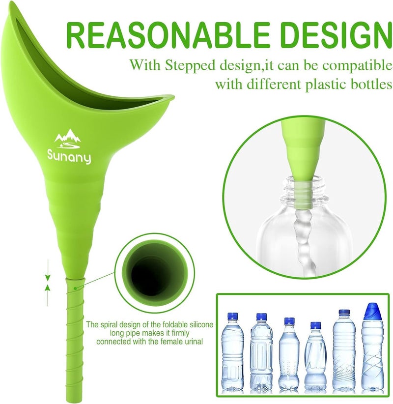 Sunany Store جهاز التبول للنساء، قمع بول سيليكون قابل لإعادة الاستخدام يسمح للنساء بالتبول واقفات، الرفيق المثالي للتخييم، الهواء الطلق، السفر (فوشيا) - Image 2