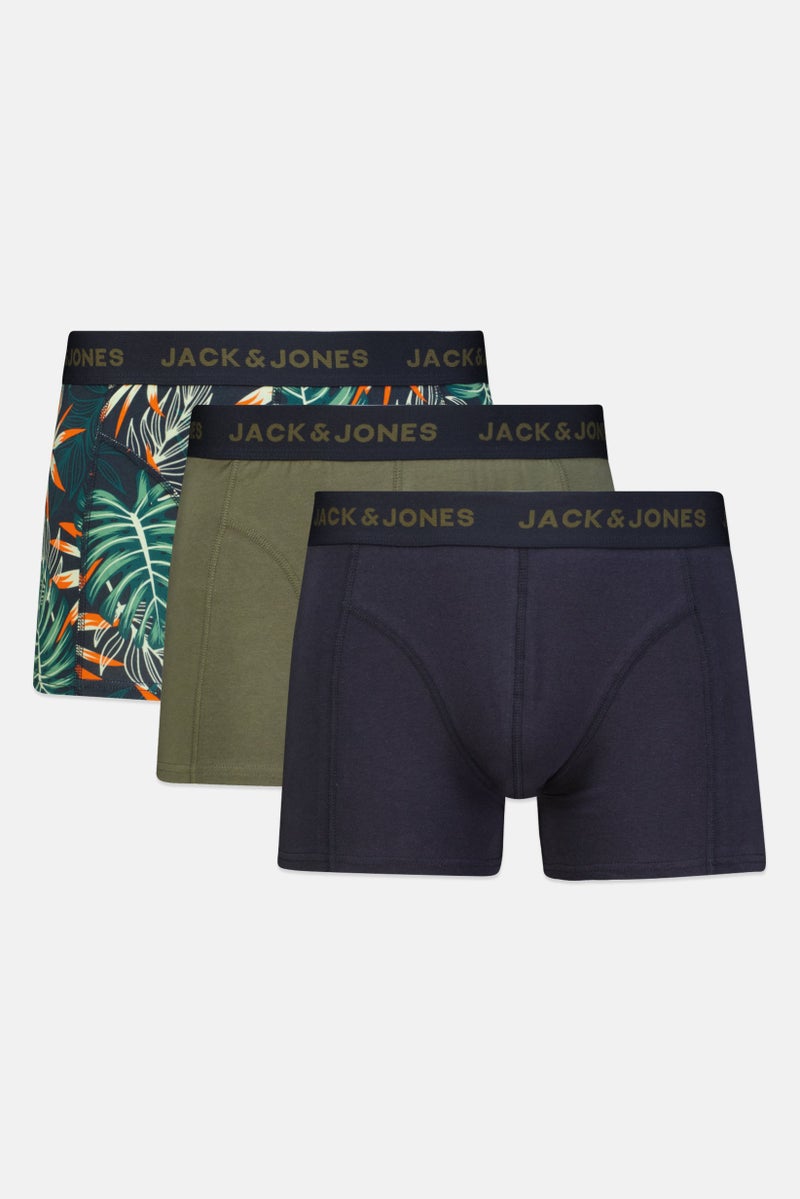 JACK & JONES Men 3 Pack Brand Logo Boxer Brief, Multicolor - Image 1