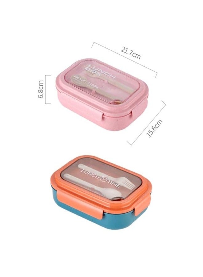 Prescent Bento Box with Spoon and Fork, 1100ml Leakproof Lunch Box, 3 Compartments, Microwave Safe, Dishwasher Safe, BPA Free (Random Color) - Image 5