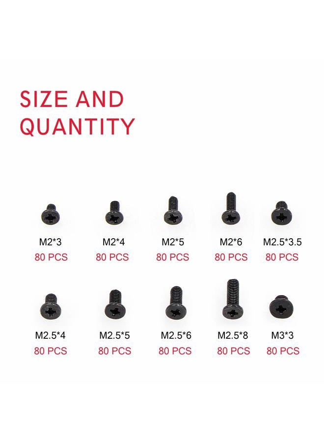 Waycreat 800pcs M2 M2.5 M3 Laptop Notebook Computer Screws Set Kit for IBM HP Dell Samsung Sony Toshiba Gateway Acer Lenovo(10 Sizes) - Image 2